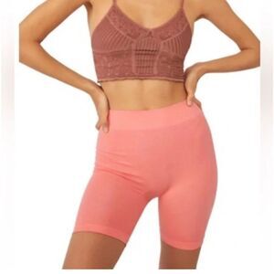 NWT - Free People Intimately FP Seamless Bike Shorts in color POSH CORAL S/XS